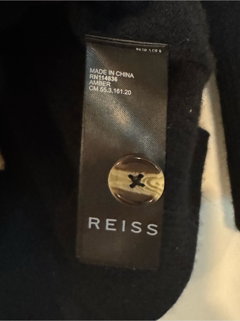 REISS Amber Black Camel Stripe Cashmere Cardigan XS - Picture 13 of 15